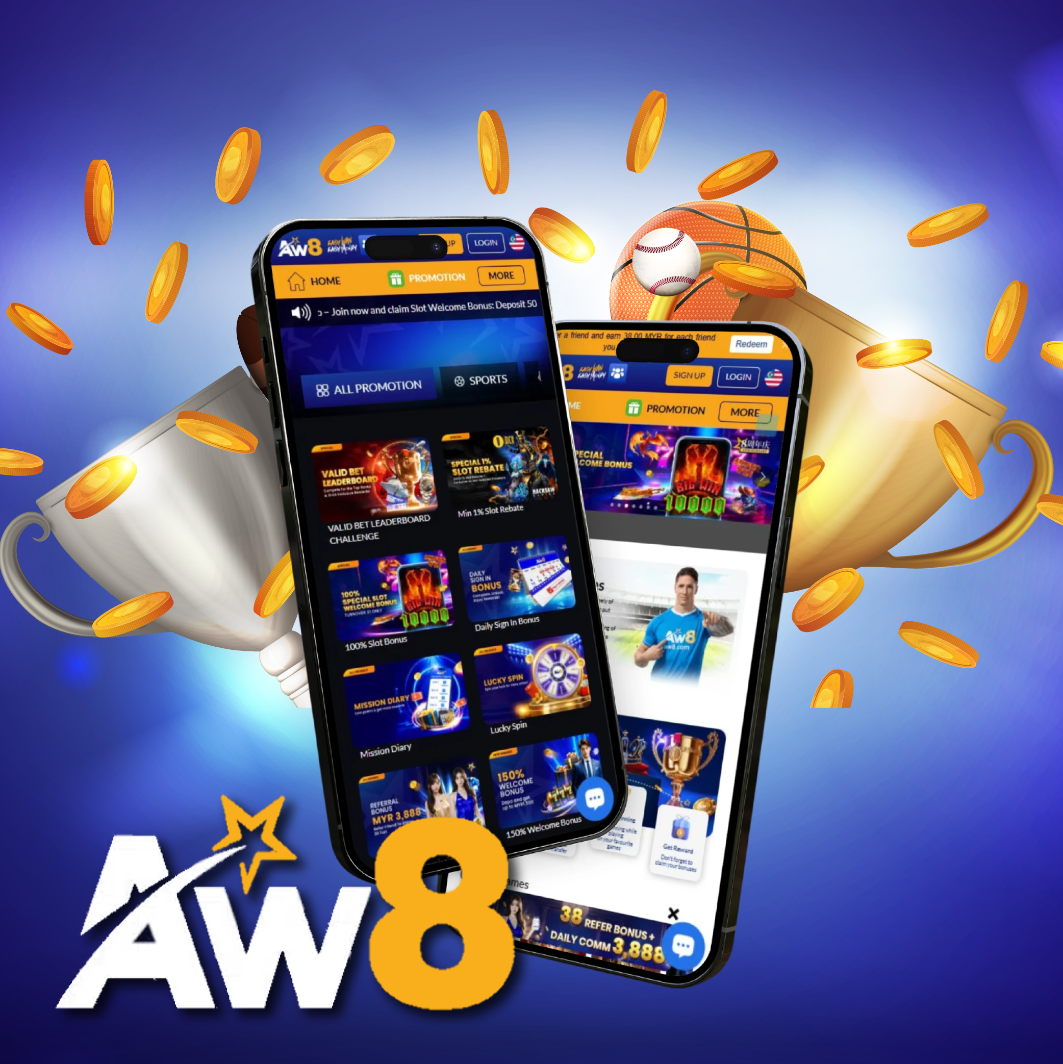 Sports betting section at aw8 Malaysia