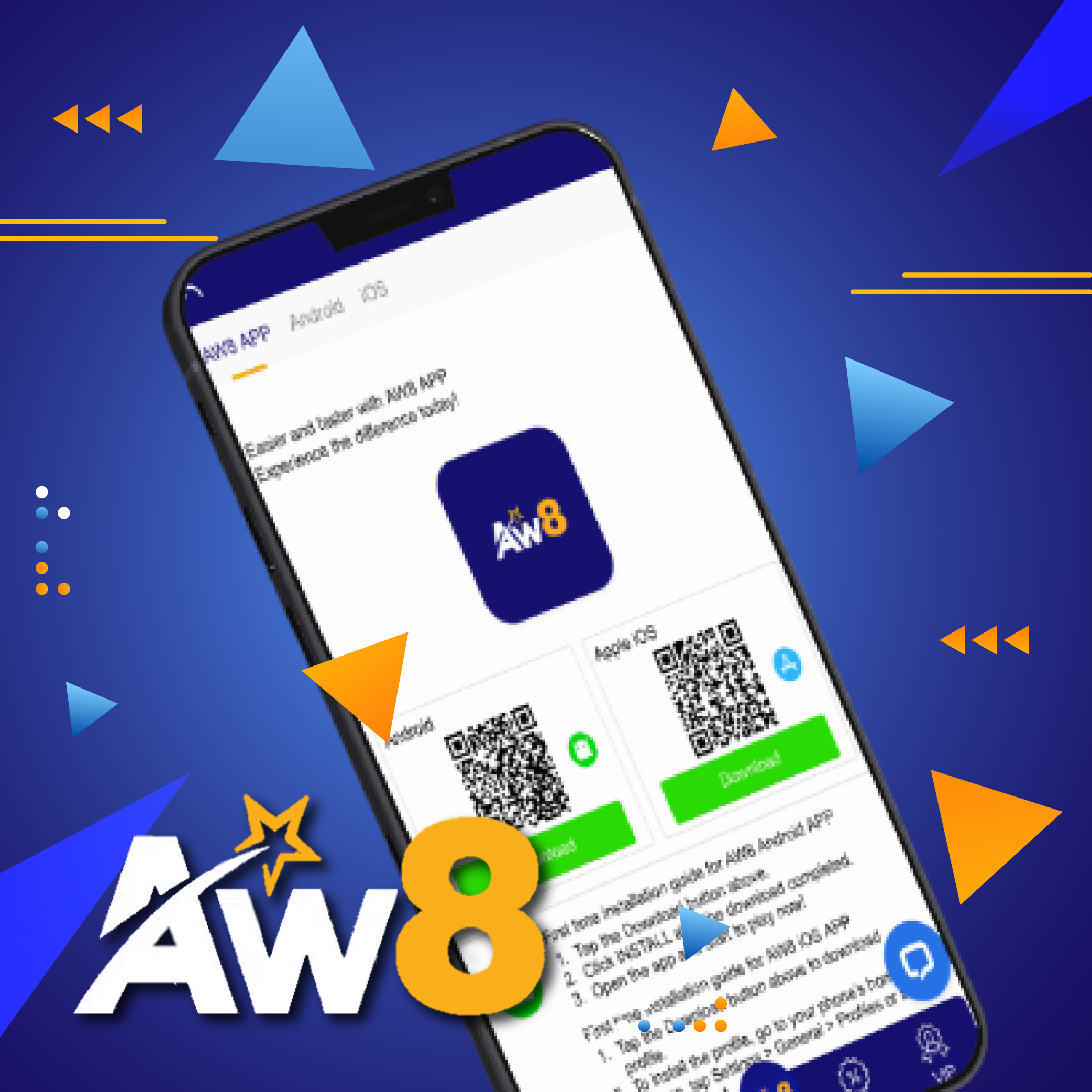 Step 2 – Select Android or iOS version of the AW8 App for your device